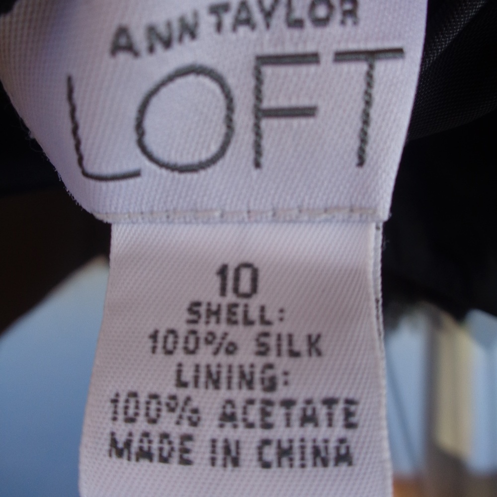 3/$30 LOFT dress 100% silk shell ruffle top black classic event party size 10 - Picture 7 of 17